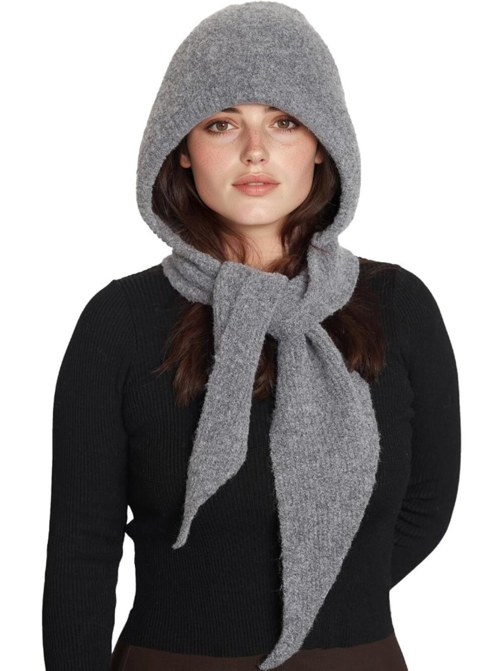Cozy Hooded Scarf & Hat Set for Women - Stylish Knitted Neck Warmer Accessory